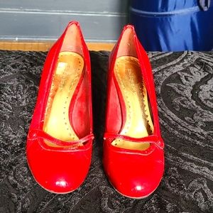 BCBG Girls red patent heels